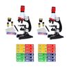 Science Kits for Kids Beginner Microscope with LED 100X 400X and 1200X-Include Sample Prepared Slides (2)