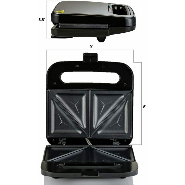 Ovente Non-Stick Electric Grill Sandwich Maker - Black