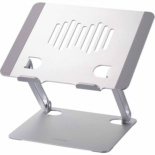 Iris Ohyama NPS-S Laptop Stand, Laptop Stand, Tablet Stand, Classroom Stand, Height/Angle Adjustable, Posture Improvement, Foldable, Lightweight, Standard Type, Silver