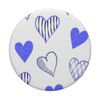 Cute Purple Violet and Blue Hearts Pattern White Background PopSockets Swappable PopGrip