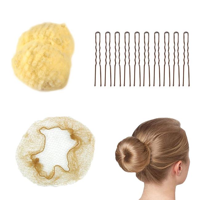 50 Stück Unsichtbares Haarnetz, elastisches Netz, Seitenbänder, 10 Stück, Haarspange, tanzendes Chignon-Mesh-Set, unsichtbares Chignon-Netz für Frauen