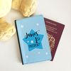 Personalised Children's Blue First Passport Cover Wallet Document Holder