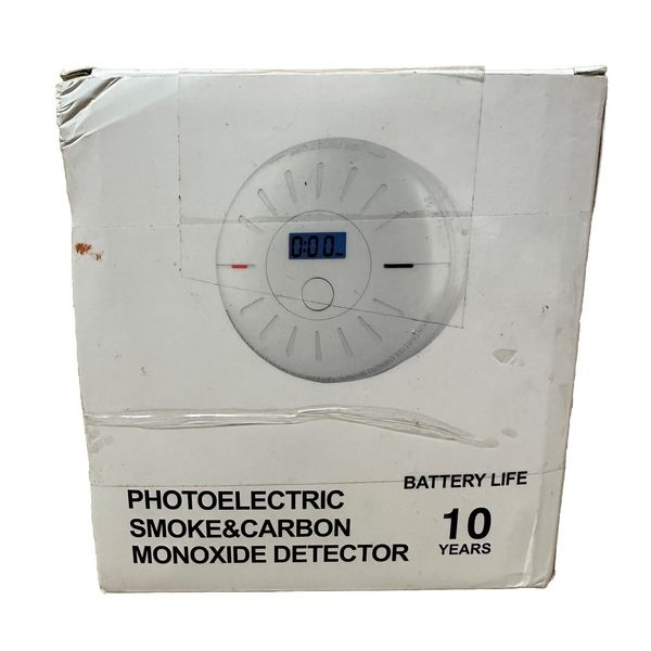 3 PACK Photoelectric Smoke And Carbon Monoxide Detector 10 Year Battery Life