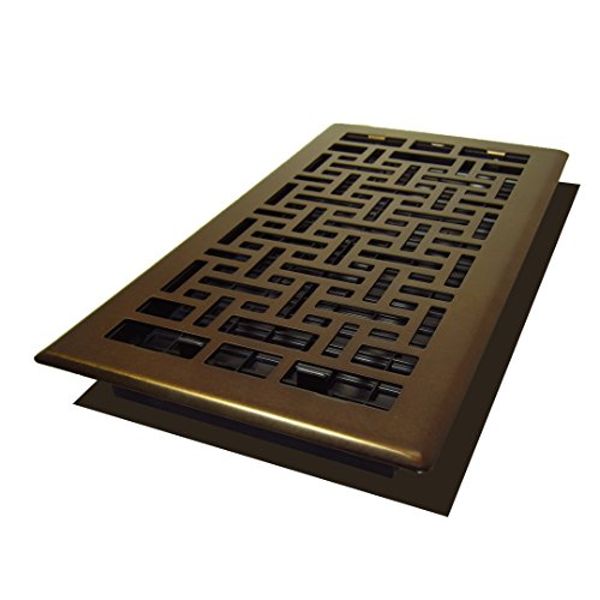 Decor Grates AJH612-RB Oriental Floor Register, 6-Inch by 12-Inch, Rubbed Bronze