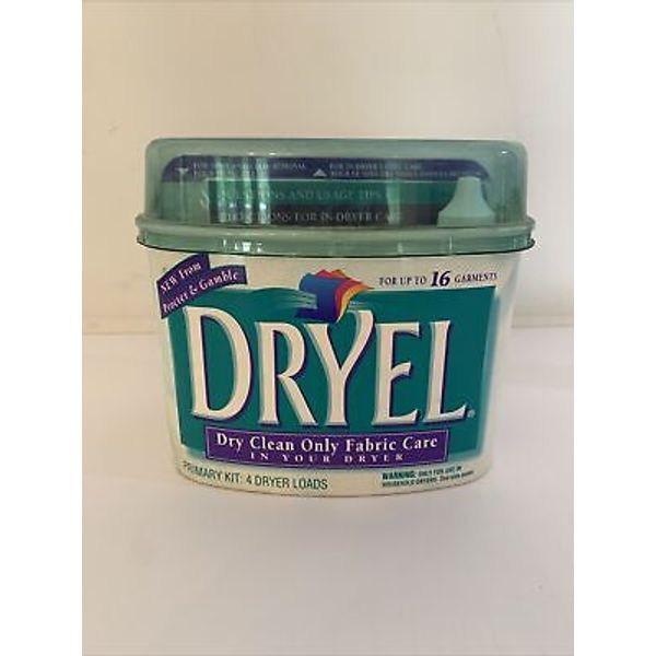 New Sealed Dryel Original At Home Dry Cleaning Kit Fabric Care 4 Loads 2002