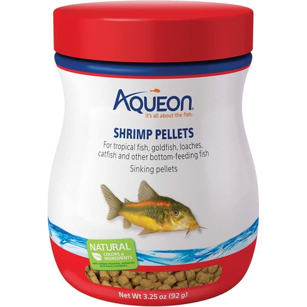 Aqueon 06188 Shrimp Pellets Fish Food, 3-1/4-Ounce