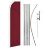 Solid Color Burgundy Advertising Swooper Feather Flutter Flag & Pole Kit Red