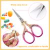 Embroidery Scissors Small, Sewing Scissors Small Craft Scissors Stainless Steel Tailoring Scissors Sharp Needlework Scissors with PU Protective Cover (Rose)