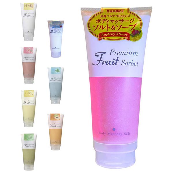 CosmePro Premium Fruit Sorbet Body Massage Salt 500g with Natural Fruit Ingredients, Gentle on the Skin, Dead Sea Salt