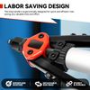 Universial Hand Riveter Tool Set with Collection Bottle Compatible for 5 Replaceable Nosepieces, Red/Black