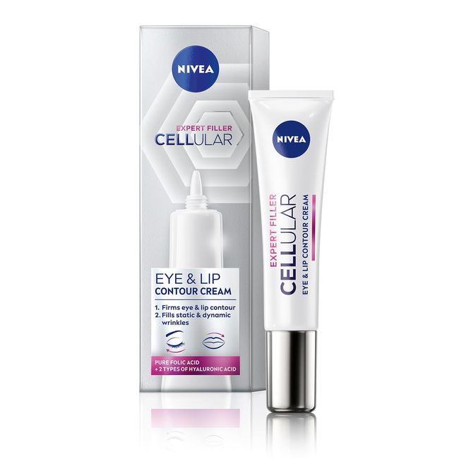 NIVEA Cellular Expert Filler Yaşlanma Karşıtı Göz & Dudak Kremi 15 ml, Hyaluronik Asit, Folik Asit