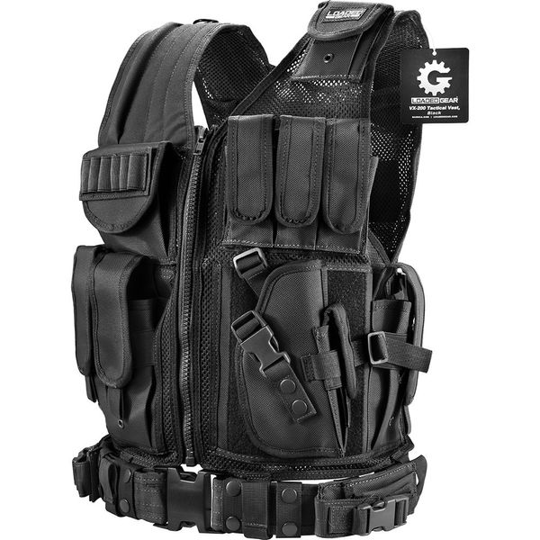 BARSKA mens Loaded Gear BI12018 VX 200 Tactical Vest Right Hand, Black, Large US