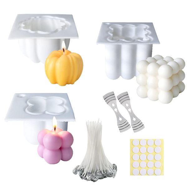 Zasiene candle making kit 3 Stück Silikonform Kerzen Gießen kerzengießformen set Kerze Silikonform Hausgemachte Seife Machen Form Kerzenform zum gießen DIY Silikon Kerzenwachs Formen