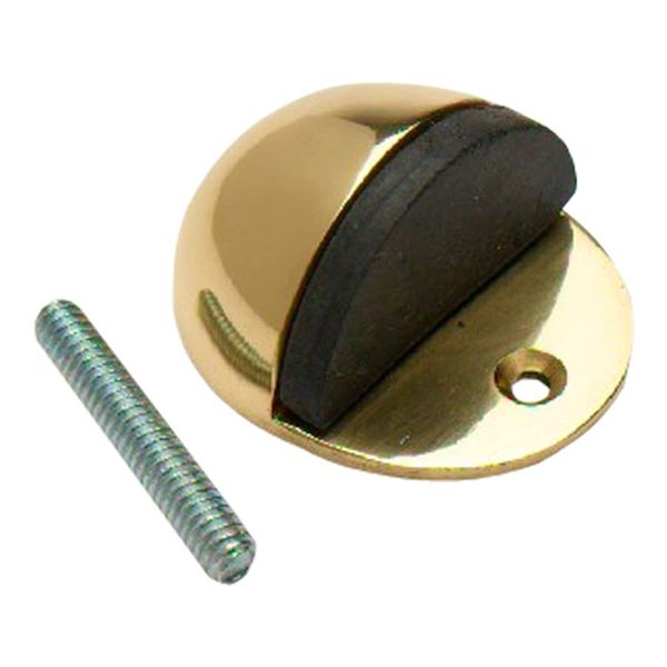 Merriway BH05701 50 mm (2 Inch) Floor Mounted Oval Door Stop Stopper, Polished Brass