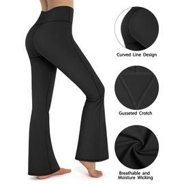 Promover Bootcut Yoga Pants for Women High Waist Print Dress