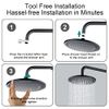 BRIGHT SHOWERS Rain Shower Head, 9 Inch High Pressure Waterfall Showerhead with Adjustable Angle and Anti-clogging Silicone Nozzles, Luxury Bathroom Overhead Shower, Oil-Rubbed Bronze