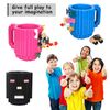 HoitoDeals 1Pcs Blue Building Bricks Puzzle Mugs Construction Blocks For DIY Coffee Tea Cup Gift Item