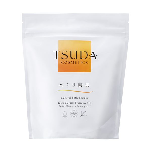 TSUDA COSMETICS Meguri Beauty Skin Bath Salt, Bath Powder, 14.2 oz (420 g), Carbonated Powder, Measuring Spoon Included