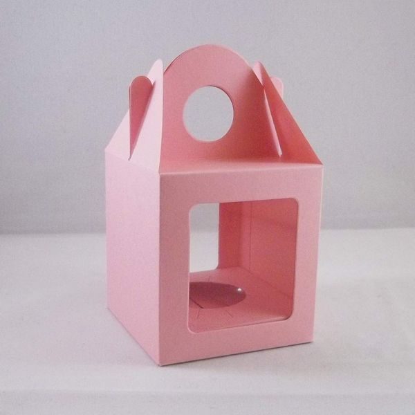 10 x Medium Light Pink Single Cupcake/Muffin/Fairy Cake Boxes with 2 Windows