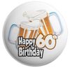 60th Birthday Badge - Beer Pint Glasses