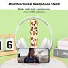 DiyGody Leopard Pattern Headphone Stand, Compatible with Various Headphones, Multifunctional, Sturdy Acrylic Design, Desk Accessory