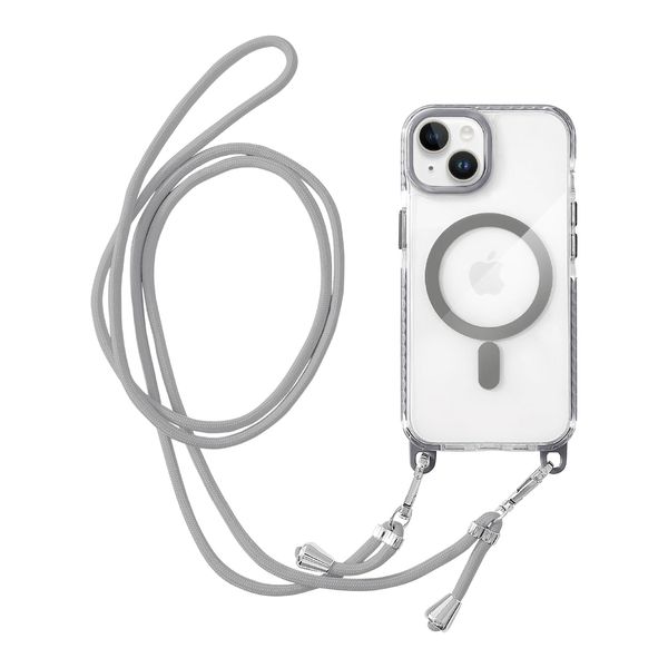 HanaRo iPhone 14/13, Gray, iPhone14, iPhone 13 Case, Magsafe Compatible Case, Strap Included