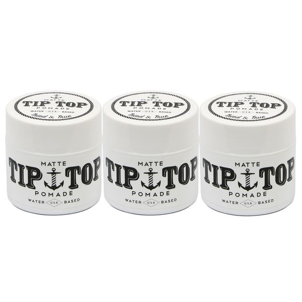 Tip Top Matte Water Based Medium Hold Pomade 4.25oz Pack of 3