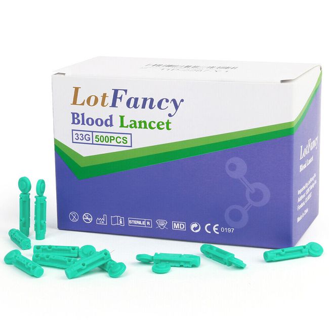 500 Packs Twist Top Blood Lancets 33 Gauge for Lancing Device Sterile Sugar Test