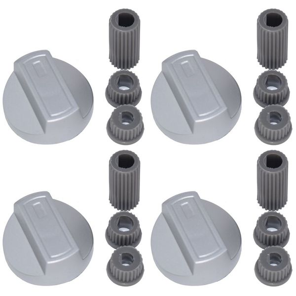Ufixt Universal Silver Control Knobs for Ovens, Cookers and Hobs (Pack of 4)