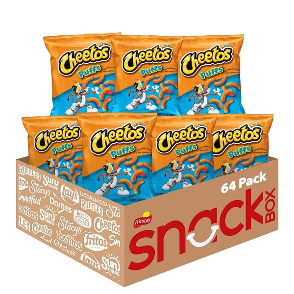 Cheetos Cheese Flavored Snacks, Puffs, 1.375 Ounce (Pack of 64)