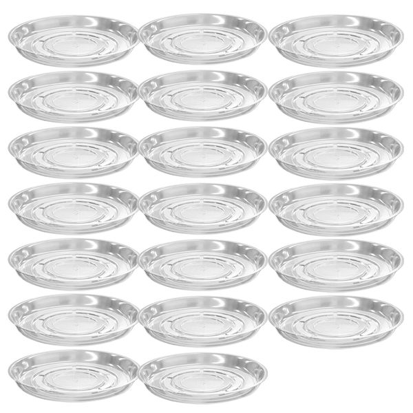 20 Pack Clear Plastic Plant Saucers (8 inch) Drip Trays Plant Plate Dish for Indoor Planters Flower Pots, Bulk