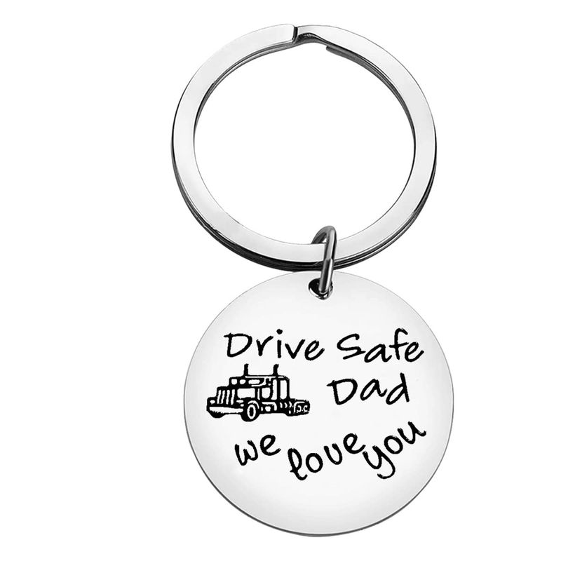 Portachiavi Per Papà Cane - "Drive Safe Dad, I Woof You" - Regalo Sentimentale In Acciaio Inox Per Festa Del Papà, Compleanno Dal Cane, Argento