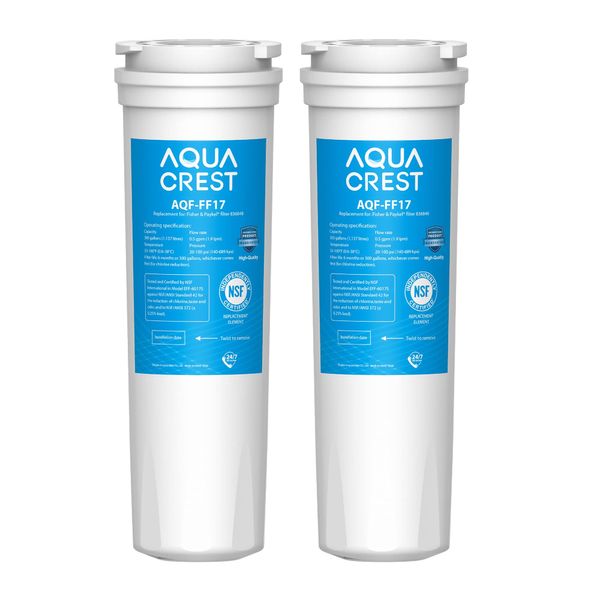 AQUA CREST 836848 Fridge Water Filter, Replacemen for Fisher & Paykel® Water Filter 836848, RF540ADUSX4 (2 Pack)