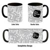 speecheese Coffee Mug Black CPU Motif Coffee Processing Unit with Motherboard Motif
