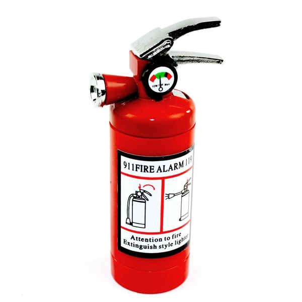 1x Mini Fire Extinguisher Metal Refillable Cigar Cigarette Lighter w/ White Light