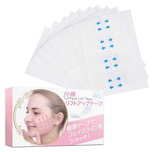 PLEASINGSAN Small Face Tape, Lift-Up, Face, Flicker, Small Face, Correction, Taping, 40 Pieces, Can Be Used for Cosplay Face-Up Assist Face Tape