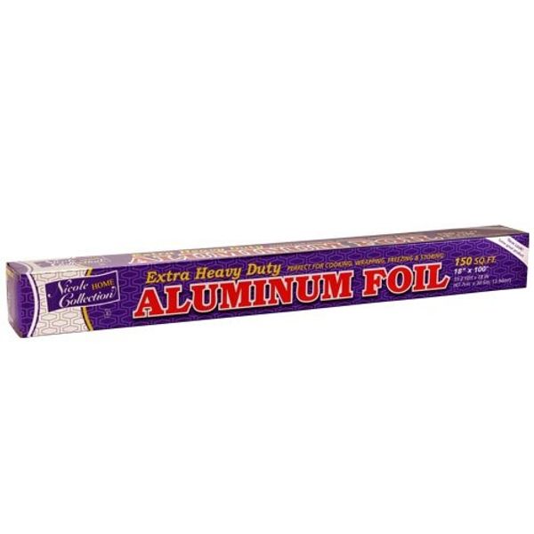 Aluminum Silver Foil Roll - 18" x 100", 1 Count - Premium Heavy Duty Quality for Kitchen, Cooking, Baking & Storage