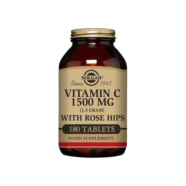 Solgar Vitamin C 1500 mg with Rose Hips Immune Support Tablets 180 Count