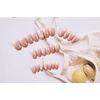 24PCS Seashell Pink Pressed Flower Nuance Mirror Nail Fake Claws