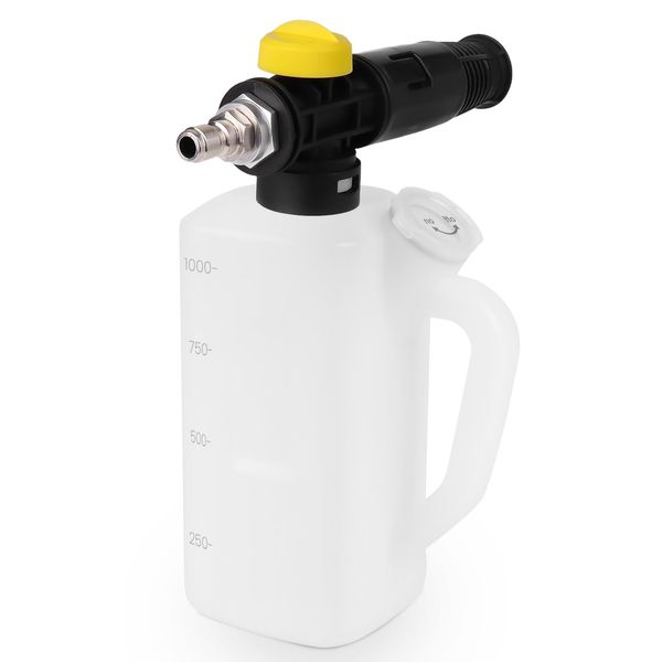 Fai Top Foam Gun,1L Foam Gun Bottle with Adjustable Nozzle and Shampoo Nozzle,Foam Lance Compatible with 1/4" Quick Connection (1/4" Quick Connect)