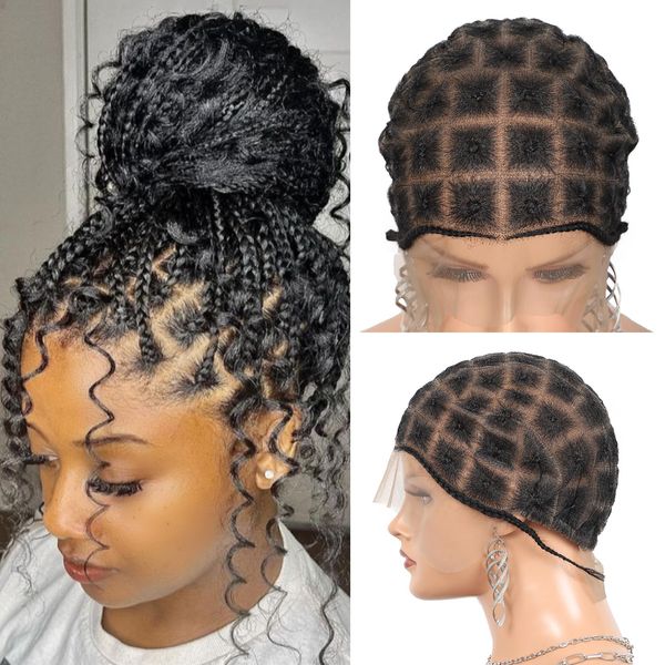 Zurffiy Crochet Wig Cap for Crochet Braids Braided Wig Cap for Women Full Double Lace Braid Wigs Cap with Baby Hair Sew In Crochet Braids Hair Crochet Cap(68 Sections)