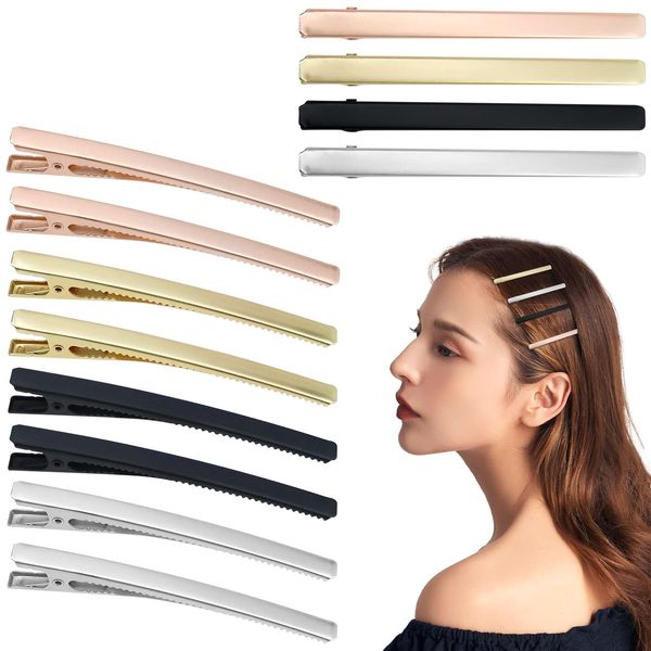 12 Pcs Alligator Hair Clips Metal Hair Barrettes Solid Color Duckbill Hair Pins Long and Thin Hair Clips for Women and Girls Hair Accessories