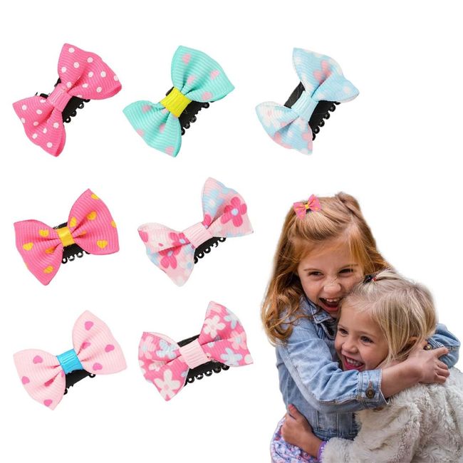 SSRDFU Haarspange Haarschleifen Mädchen - 7 pcs Baby Haarclips Haarklammern Haarspangen Schleife Haarschmuck Haar Accessoire für Mädchen Kinder aus Ripsband und Metall