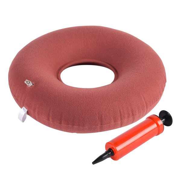 TURNSOLE Butt Donut Pillow for Tailbone Pain & Hemmoroid & Bed Sores - 15" Coccyx Donut Seat Cushions for Pressure Relief - Donut Inflatable to Sit On for Postpartum Pregnancy