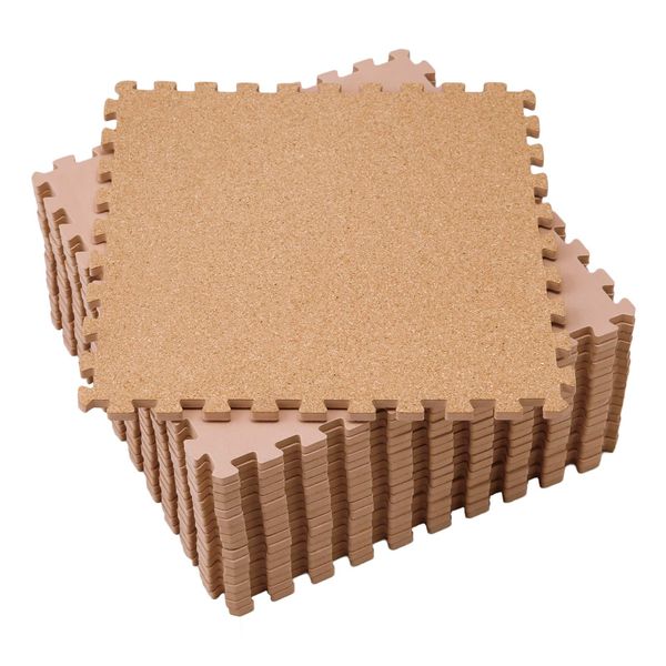 Como Life Cork Mat, Joint Mat, Brown, 18 Piece Set, Play Mat, Pets, Natural Material, Non-Formaldehyde, Soundproofing, Impact Reduction