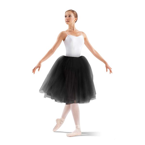 Leo Women's Standard 24" Soft Tulle Juliet Dance Tutu Skirt, Black, One Size