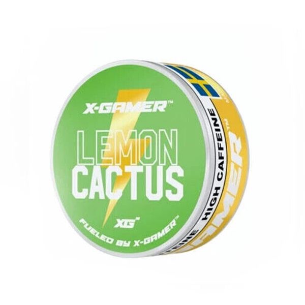 X-GAMER LEMON & CACTUS, 5xTins Pouches, 50 mg Caffeine , Free Shipping