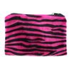 Zebra Print Make-Up Cosmetic Bag in Black/Pink, Pink