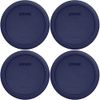Pyrex Bundle - 4 Items: 7201-PC 4-Cup Blue Round Plastic Lids