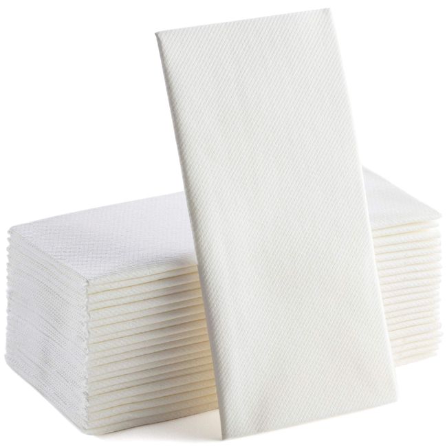 Linen Feel White Guest Towel